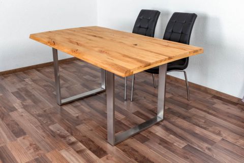 Table de salle à manger Wooden Nature 414 en bois de coeur de hêtre massif huilé, plateau lisse - 160 x 90 cm (L x P)