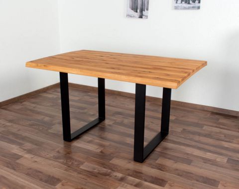 Table de salle à manger Wooden Nature 411 en bois de coeur de hêtre massif huilé, plateau lisse - 140 x 90 cm (L x P)