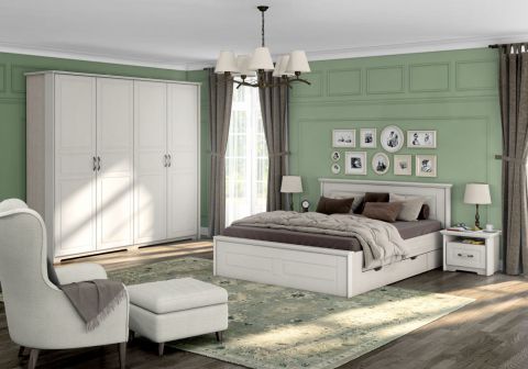 Chambre à coucher complète - Set B Falefa, 5 pièces, couleur : blanc