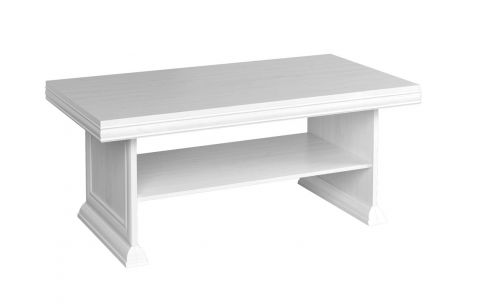 Table basse Sentis 21, couleur : blanc pin - 53 x 125 x 65 cm (h x l x p)