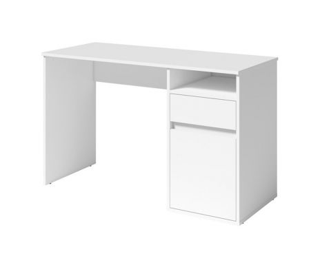 Bureau Korinth 01, couleur : blanc - Dimensions : 76 x 120 x 53 cm (H x L x P)