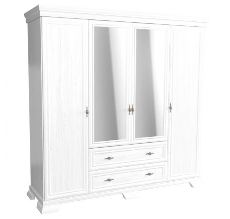 Armoire à portes battantes / armoire Sentis 25, couleur : blanc pin - 211 x 208 x 62 cm (H x L x P)