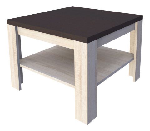 Table basse Aitape 20, couleur : chêne Sonoma foncé / chêne Sonoma clair - Dimensions : 78 x 78 x 57 cm (L x P x H)