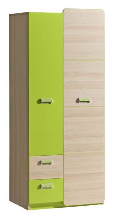 Chambre des jeunes - Armoire à portes battantes / armoire Dennis 01, couleur : vert cendre - Dimensions : 188 x 80 x 52 cm (H x L x P)