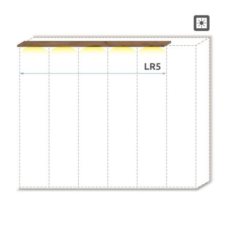 Cadre supérieur LED pour armoire à portes battantes / armoire Manase 15 et modules d'extension, couleur : brun chêne - largeur : 252 cm