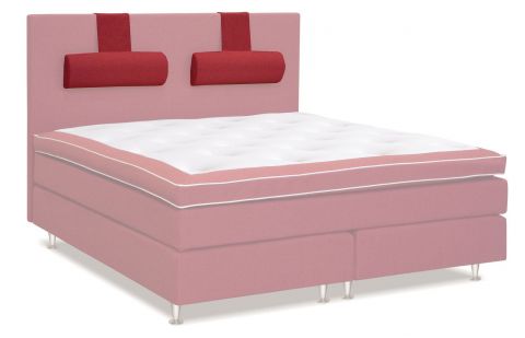 Appui-tête pour lit à sommier tapissier Similan - Dimensions : 20 x 62 cm - Couleur : rouge
