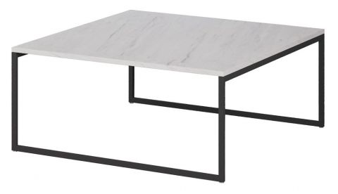 Table basse Granollers 03, Couleur : Blanc Marbre - Dimensions : 80 x 80 x 40 cm (l x p x h)