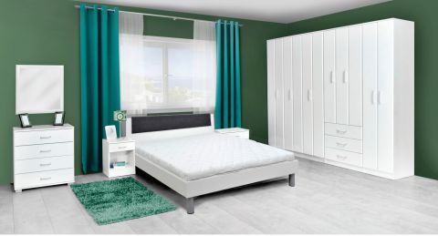 Chambre à coucher complète - Ensemble J Muros, 8 pièces, couleur : blanc / gris