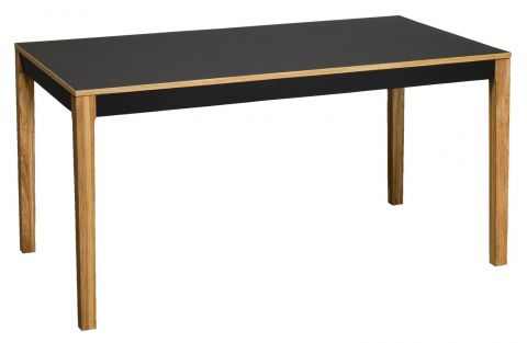 Table de salle à manger à ralonge Fuligula 13, Couleur : Noir - Dimensions : 150-230 x 85 cm (l x p)
