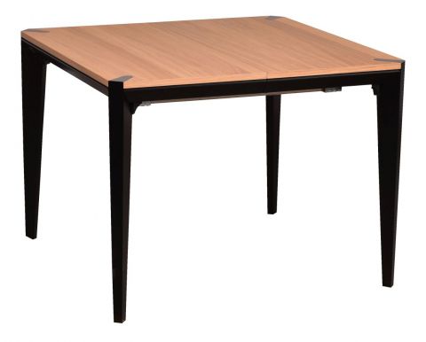 Table de salle à manger à ralonge Fuligula 12, Couleur : Chêne naturel - Dimensions : 100-200 x 100 cm (l x p)