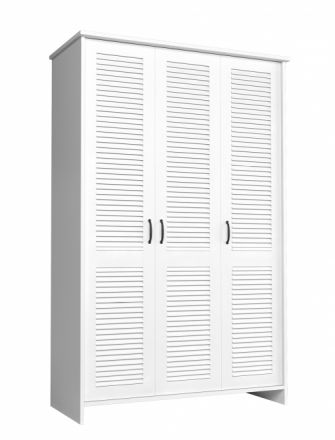 Armoire à portes battantes / armoire Badus 06, couleur : blanc - 201 x 129 x 54 cm (H x L x P)