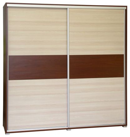 Armoire à portes coulissantes / armoire Cikupa 52, couleur : noyer / orme - Dimensions : 210 x 180 x 60 cm (H x L x P)