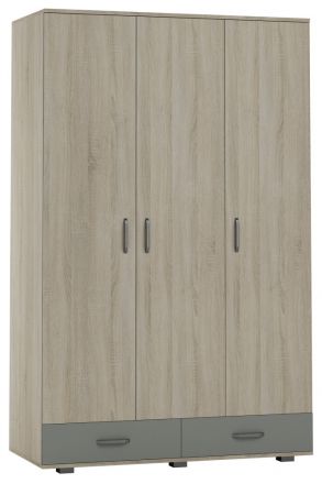 Armoire à portes battantes / penderie Ciomas 23, couleur : Chêne de Sonoma / gris - Dimensions : 190 x 120 x 55 cm (H x L x P)