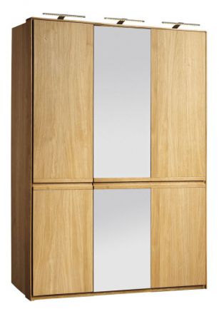 Armoire / armoire à portes battantes Fazenda 02, couleur : naturel, chêne partiellement massif - 222 x 115 x 61 cm (H x L x P)