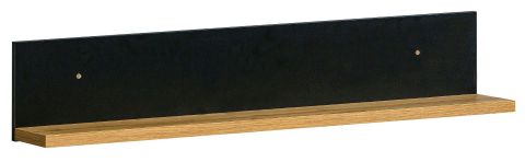 Étagère suspendue / Tablette murale Trevalli 12, Couleur : Chêne / Noir - Dimensions : 18 x 90 x 18 cm (H x L x P)