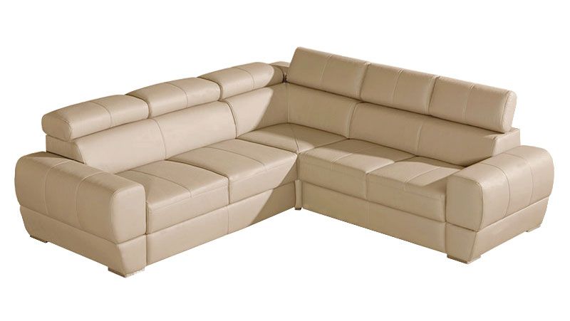 Canapé de salon Sladenia 06 en sable avec fonction lit et tiroir - 255 x 235 cm (l x p) - Angle : droite