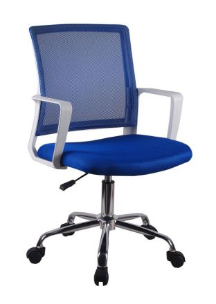 Chaise de bureau Maridi 260, couleur : bleu - Dimensions : 88 - 98 x 54 x 57 cm (h x l x p)