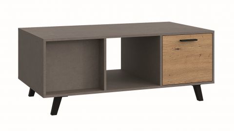 Table basse Montalin 07, couleur : chêne / gris - 120 x 67 x 48 cm (L x P x H)