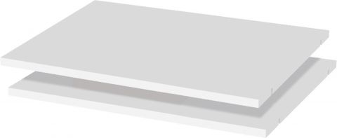 Étagère pour armoire à deux portes et module d'extension Manase à deux portes, lot de 2, couleur : blanc - 98 x 52 cm (L x P)
