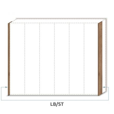 Cadre latéral pour armoire à portes battantes / armoire Manase 15 et modules complémentaires, couleur : chêne brun - Hauteur : 226 cm