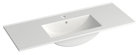 Salle de bain - lavabo Bokaro 09, couleur : blanc - 13 x 101 x 39 cm (H x L x P)