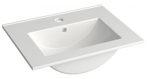 Salle de bain - lavabo Bokaro 06, couleur : blanc - 13 x 51 x 39 cm (H x L x P)