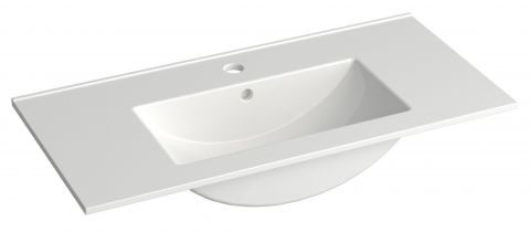 Salle de bain - lavabo Bokaro 08, couleur : blanc - 13 x 81 x 39 cm (H x L x P)