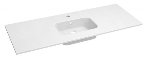 Salle de bain - lavabo Dhule 17, couleur : blanc - 10 x 121 x 46 cm (H x L x P)