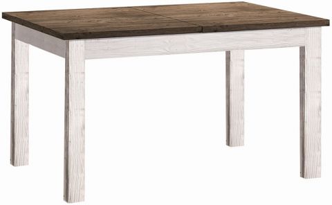 Table de salle à manger "Kilkis" en pin vieux blanc 26 (carré) - Dimensions : 150 - 270 x 88 cm (L x P)