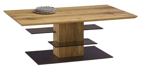 Table basse Serrator 16, Couleur : Chêne huilé naturel / brun foncé - 125 x 70 x 45 cm (l x p x h)