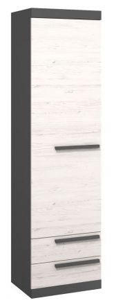 Armoire Sidi 06, couleur : gris / blanc pin - 194 x 55 x 41 cm (h x l x p)