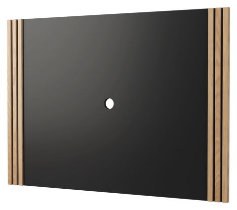 Panneau arrière Slatina 16, Couleur : Chêne / Noir - Dimensions : 100 x 140 x 4 cm (H x L x P)