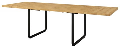 Table de salle à manger extensible Ogulin 34, Couleur : Chêne / Noir - Dimensions : 180-280 x 94 cm (L x P)
