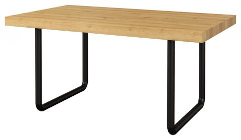 Table de salle à manger Ogulin 35, Couleur : Chêne / Noir - Dimensions : 180 x 94 cm (L x P)