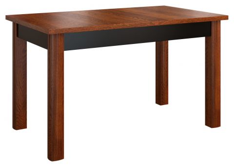 Table de salle à manger extensible "Medulin" 17, couleur : noyer / noir - Dimensions : 130 - 218 x 80 cm (L x P)