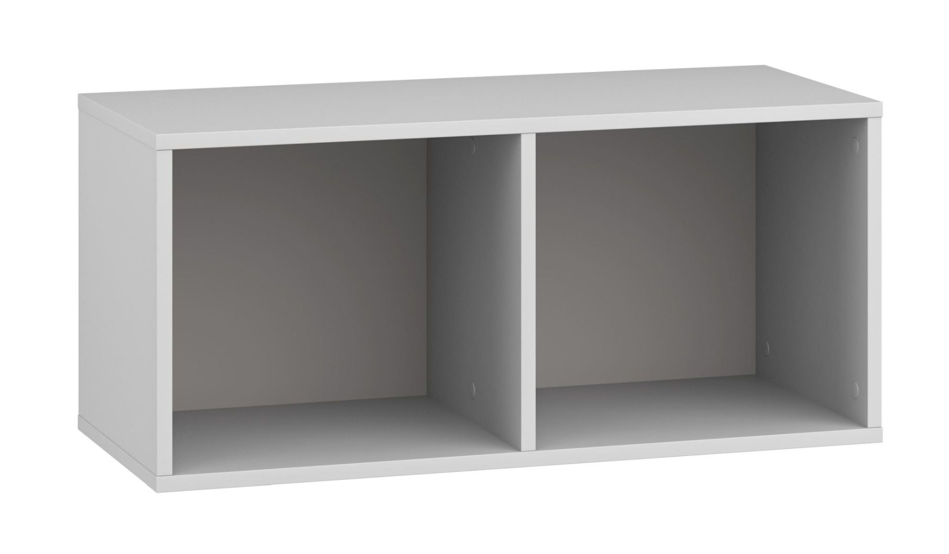Étagère suspendue Toivala 11, couleur gris clair - Dimensions : 36 x 79 x 34 cm (h x l x p), avec 2 compartiments