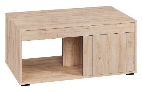 Table basse Decorah 08, couleur : chêne clair - Dimensions : 111 x 68 x 51 cm (L x P x H)