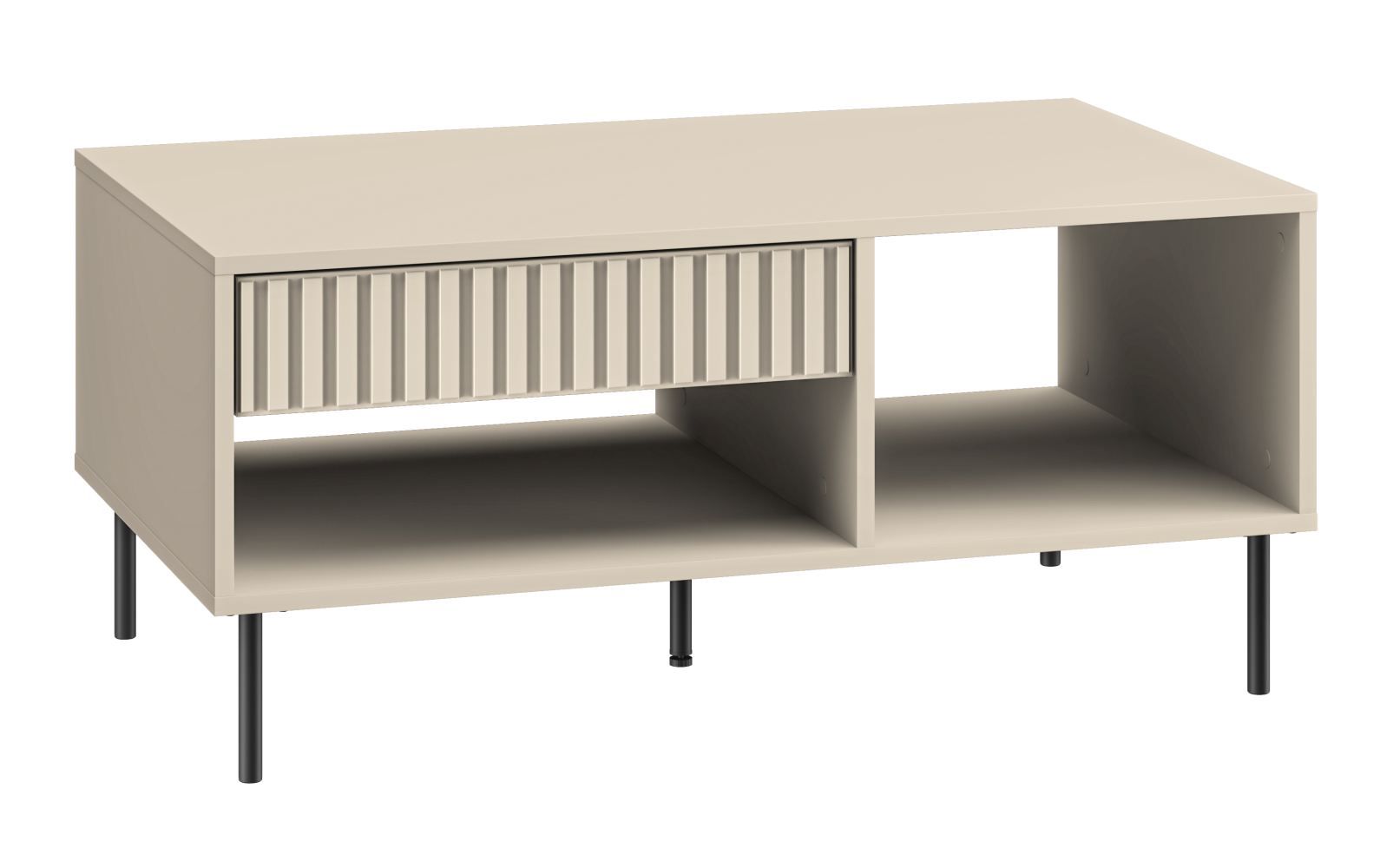 Table basse avec tiroir Petkula 10, couleur : Beige clair - Dimensions : 100 x 60 x 45 cm (L x P x H)