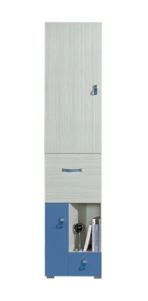 Chambre d'enfants - Armoire "Felipe" 03, bleu / blanc - Dimensions : 190 x 45 x 40 cm (H x L x P)