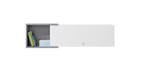 Armoire murale Lede 13, couleur : gris / blanc - Dimensions : 30 x 110 x 25 cm (H x L x P)