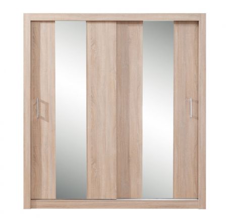 Armoire à portes coulissantes / armoire Zwalm 02, couleur : chêne - Dimensions : 215 x 200 x 60 cm (H x L x P)