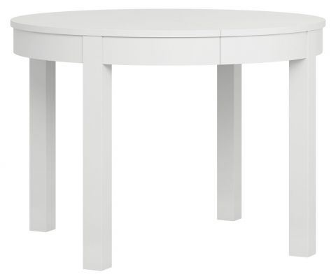 Table de salle à manger extensible, couleur : blanc - Dimensions : 110 - 210 x 110 cm (L x P)