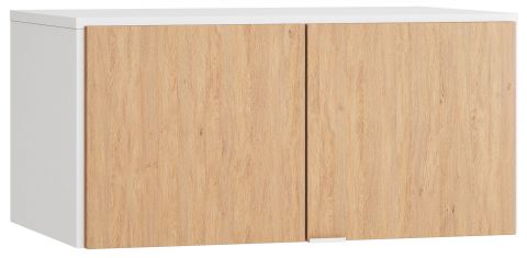 Attache pour armoire à deux portes Arbolita 39, couleur : blanc / chêne - Dimensions : 45 x 93 x 57 cm (H x L x P)