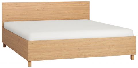 Lit double Averias 18 avec sommier à lattes, couleur : chêne - couchette : 180 x 200 cm (l x L)