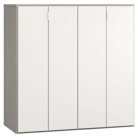 Armoire de bar Bellaco 07, couleur : gris / blanc - Dimensions : 114 x 112 x 47 cm (H x L x P)