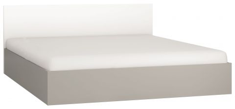 Lit double Bellaco 22 avec sommier à lattes, couleur : gris / blanc - Surface de couchage : 180 x 200 cm (l x L)
