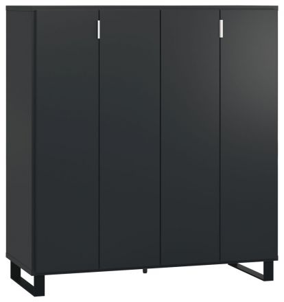 Armoire de bar Chiflero 03, couleur : noir - Dimensions : 122 x 112 x 47 cm (H x L x P)