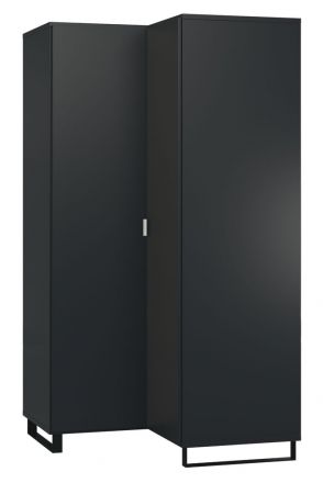 Armoire à portes battantes / armoire d'angle Chiflero 14, couleur : noir - Dimensions : 195 x 102 x 104 cm (H x L x P)