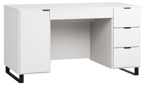 Bureau Chiflero 27, couleur : blanc - Dimensions : 78 x 140 x 67 cm (H x L x P)