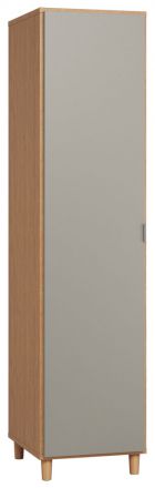 Armoire à portes battantes / armoire Nanez 12, couleur : chêne / gris - Dimensions : 195 x 47 x 57 cm (H x L x P)